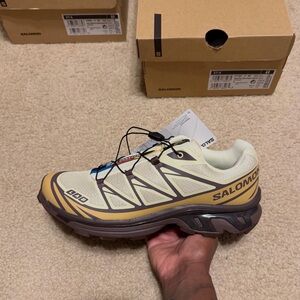NWT Salomon XT-6 
“Dusty Yellow French Roast”